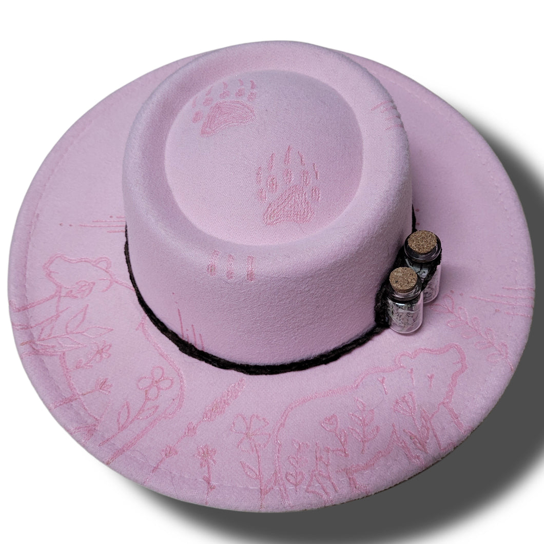 Pink Hat (Floral Bears with Sage)