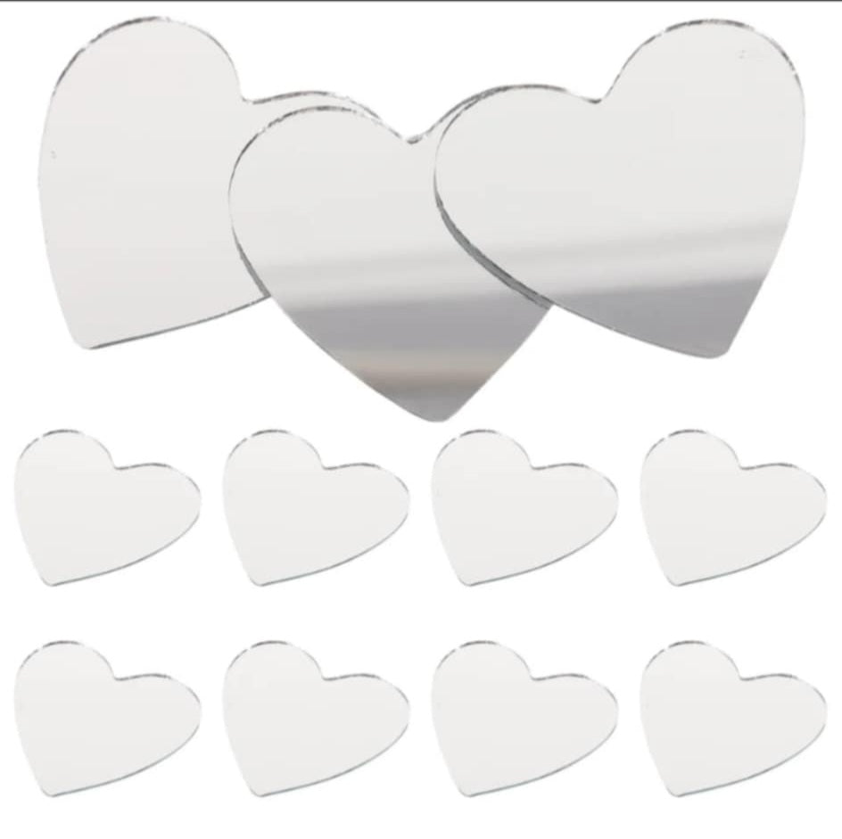 Silver Heart Mirror Cab (1-piece)