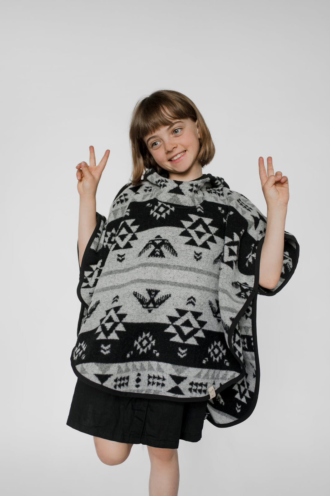 *Grey Thunderbird Kids Poncho