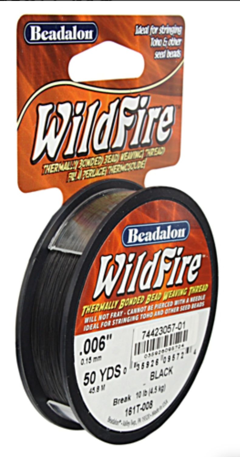 Beadalon - Wildfire .006in/ .15mm Black 50yd (45m)