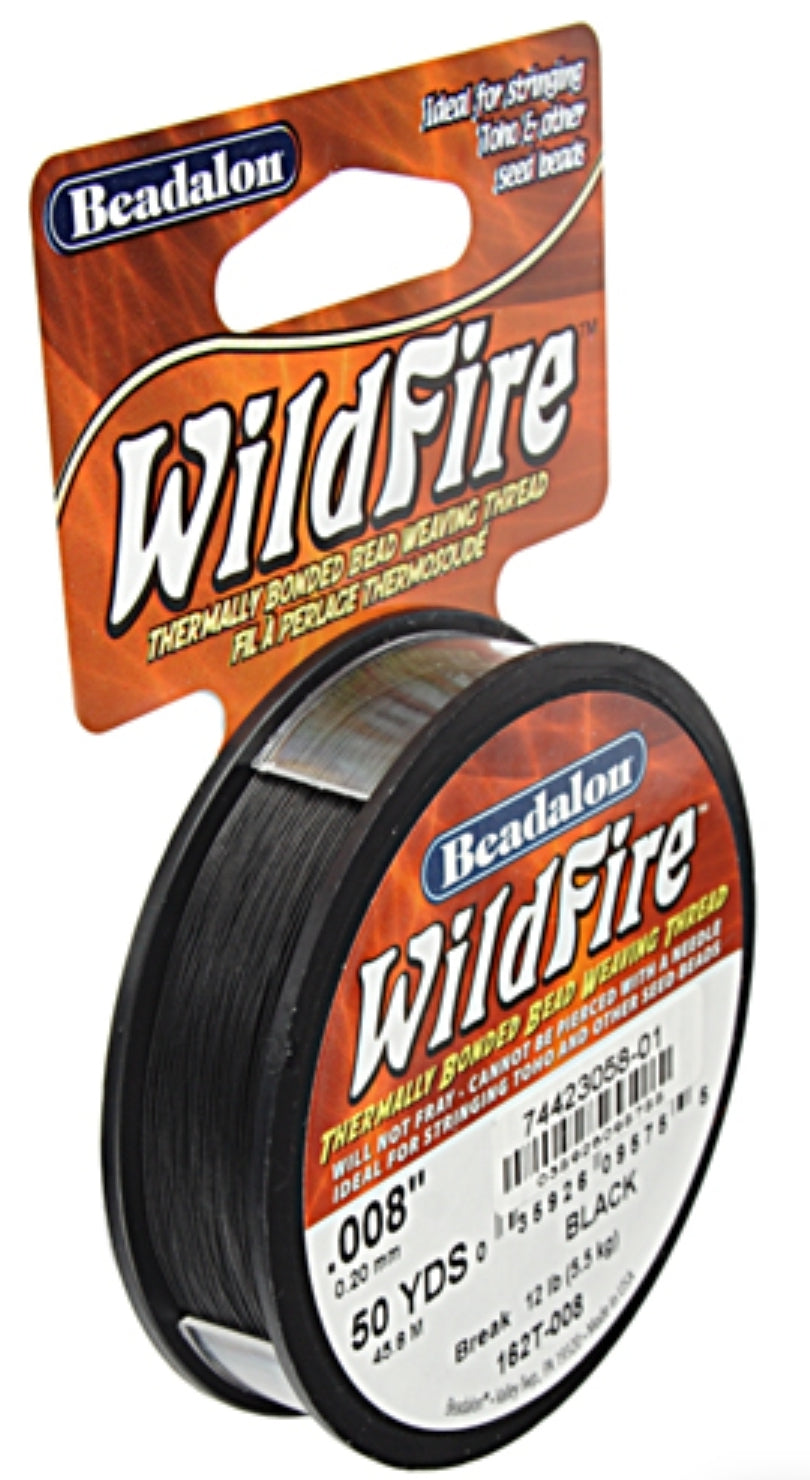 Beadalon Wildfire .008in 0.20mm Black 50yd (45m)