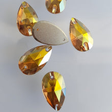 Load image into Gallery viewer, Teardrop Glass Rhinestones approx. 30mm long (1-pair)
