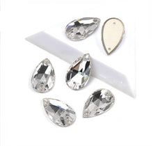 Load image into Gallery viewer, Teardrop Glass Rhinestones approx. 30mm long (1-pair)
