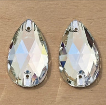 Load image into Gallery viewer, Teardrop Glass Rhinestones approx. 30mm long (1-pair)
