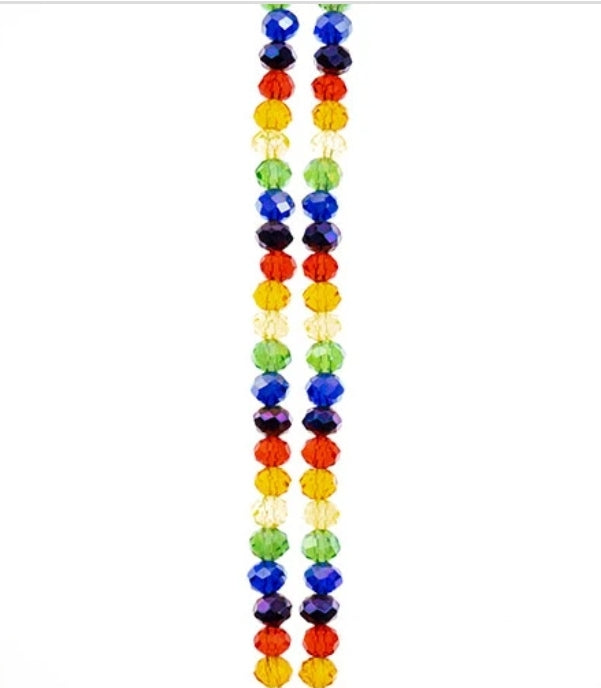 Rondelle 2 Strand 7in 4x6mm Transparent Rainbow