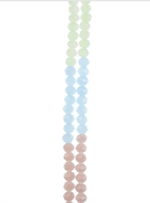 Rondelle 2 Strand 7in 4x6mm Pastel Mix