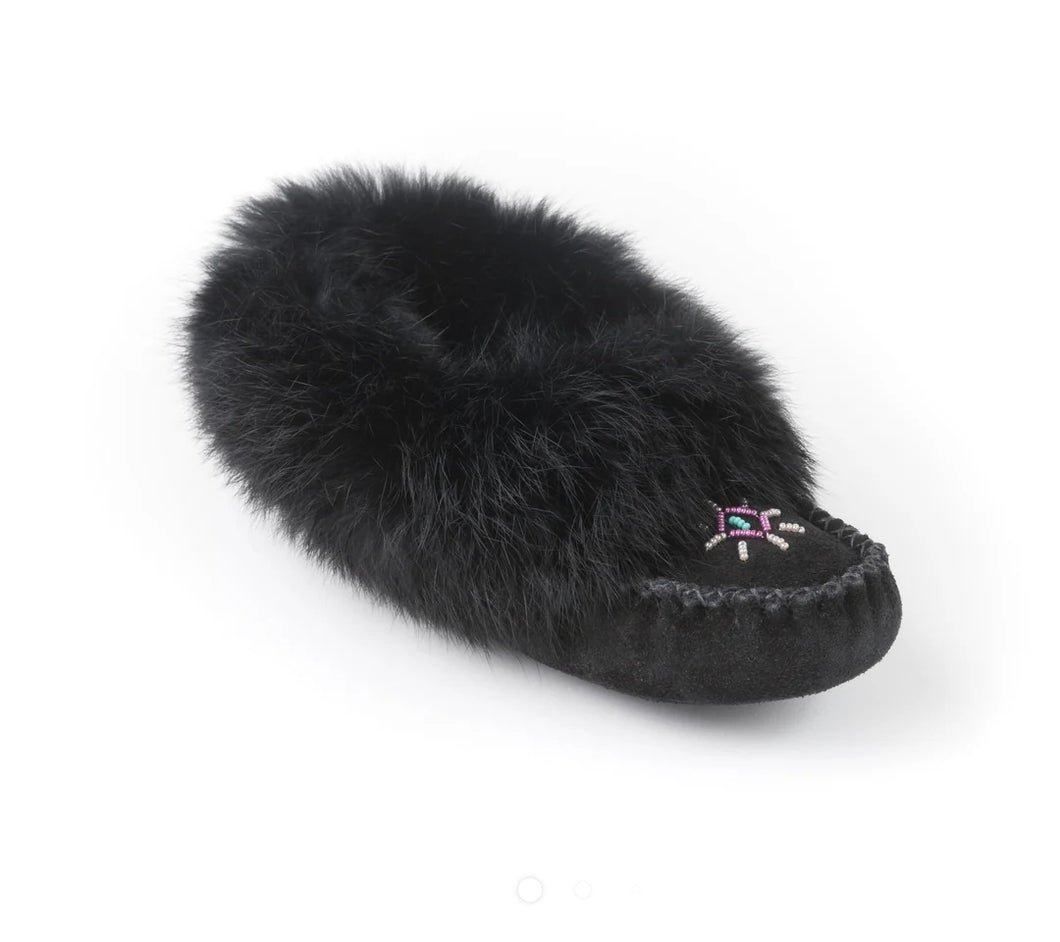 Tänionnieha' (Rabbit) Women's Suede and Rabbit Fur Moccasin