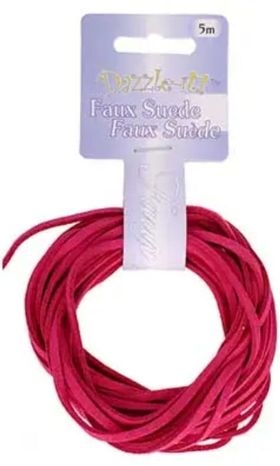 Hot Pink Faux Suede (5m)