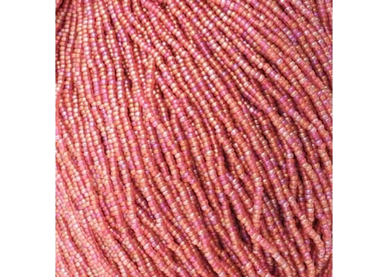 (Half Hank) Czech Seed Bead 10/0 Transparent Pink AB Matt Natural