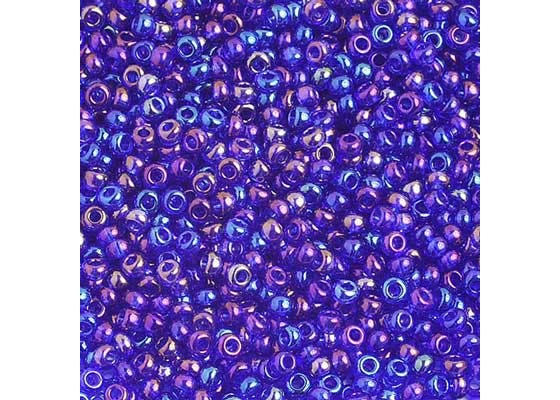 (Half Hank) Czech Seed Bead 10/0 Transparent Iris Navy Blue