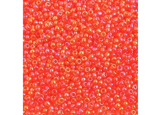 (Half Hank) Czech Seed Bead 10/0 Transparent Iris Orange