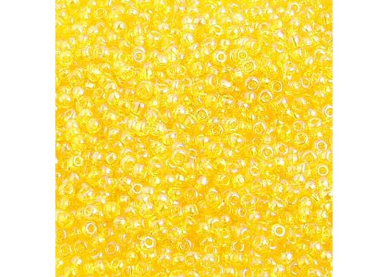 (Half Hank) Czech Seed Bead 10/0 Transparent Iris Yellow