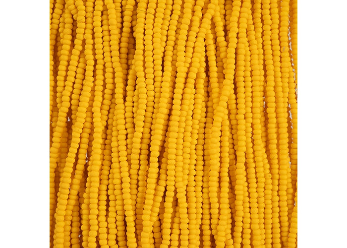 (Half Hank) Czech Seed Bead 10/0 Permalux Dark Yellow Matt