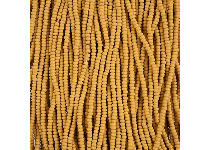 (Half Hank) Czech Seed Bead 10/0 Permalux Yellow Brown Matt