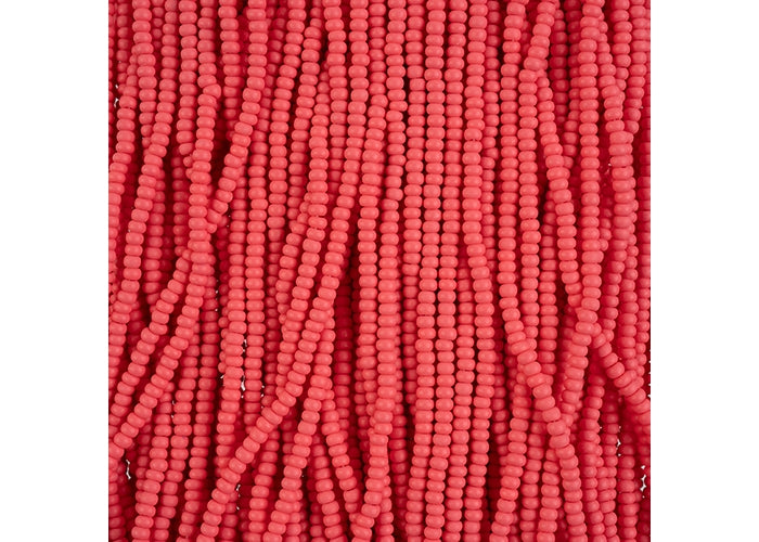 (Half Hank) Czech Seed Bead 10/0 Permalux Dyed Chalk Red Matt