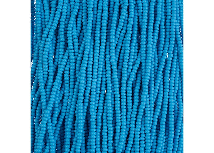 (Half Hank) Czech Seed Bead 10/0 Permalux Dyed Chalk Dark Turquoise Matt