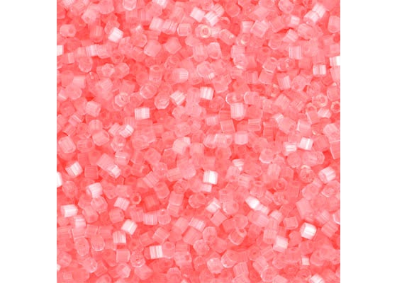 Czech Seed Bead 2Cut 10/0 Satin Light Pink Solgel Strung