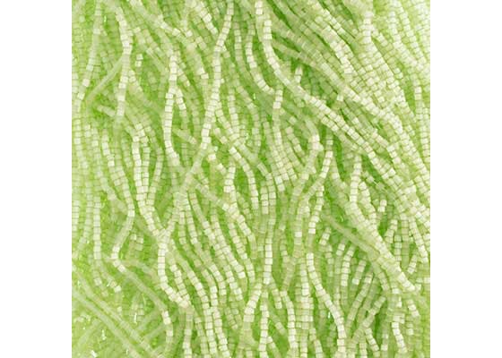 (Half Hank) Czech Seed Bead 10/0 2Cut Dyed Satin Green Solgel Strung