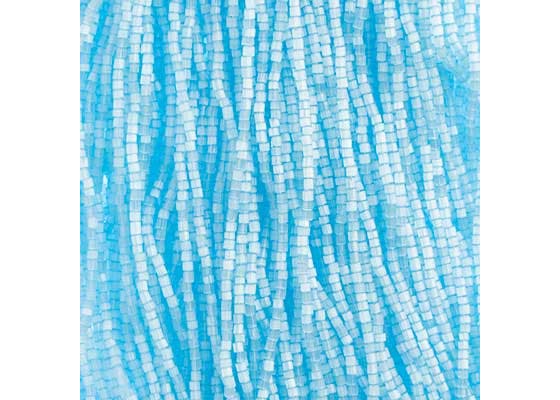 (Half Hank) Czech Seed Bead 10/0 2Cut Dyed Satin Blue Solgel Strung