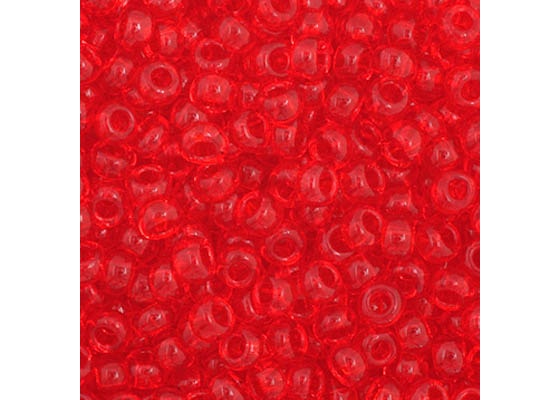 (Half Hank) Czech Seed Bead 11/0 Transparent Light Red