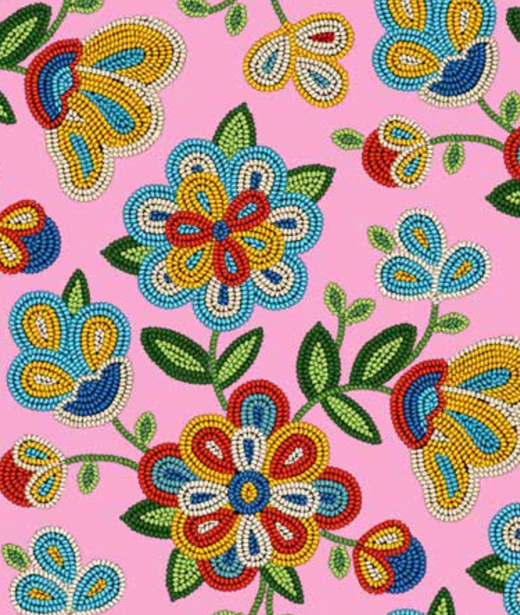 (Tucson) Pink Beaded Floral Cotton