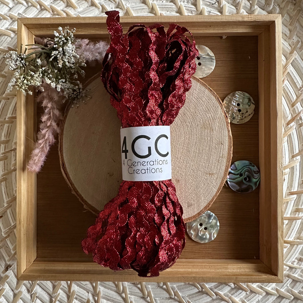 (Metallic) Red 15m Ric Rac Bundle