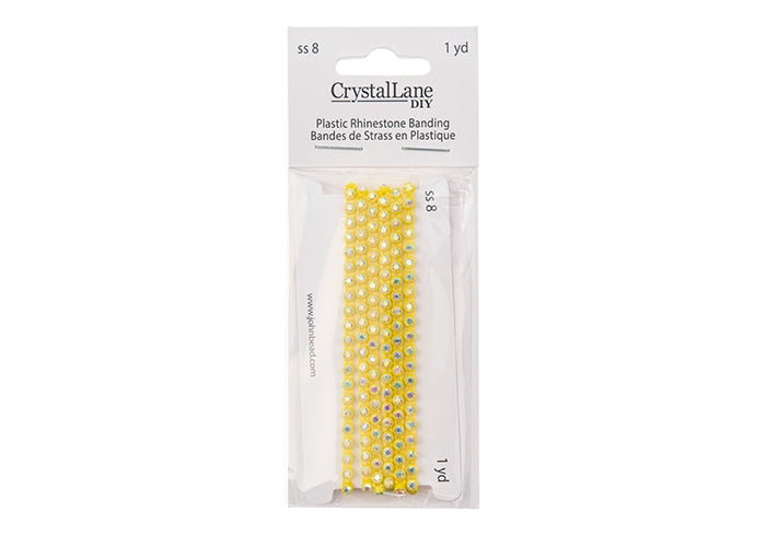 Plastic Rhinestone Banding (ss8): yellow (1 yard)