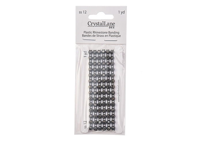 *Plastic Rhinestone Banding (ss12): Black/Hematite (1 yard)