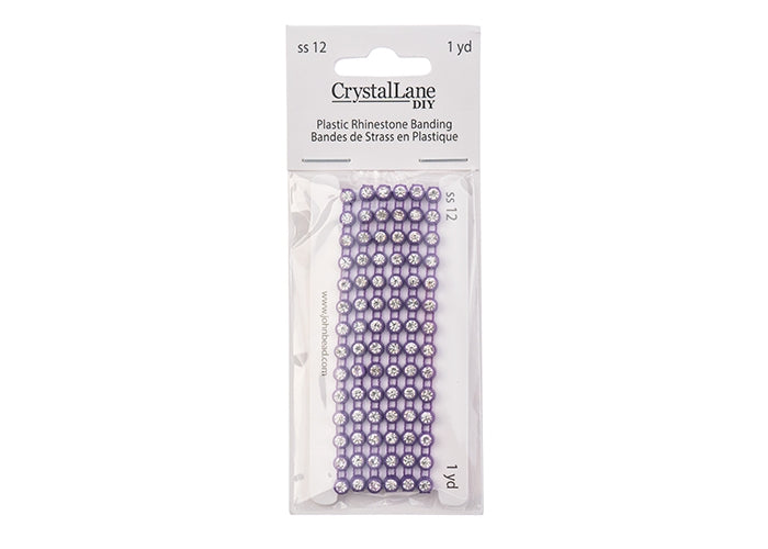 *Plastic Rhinestone Banding (ss12): Purple/Crystal (1 yard)