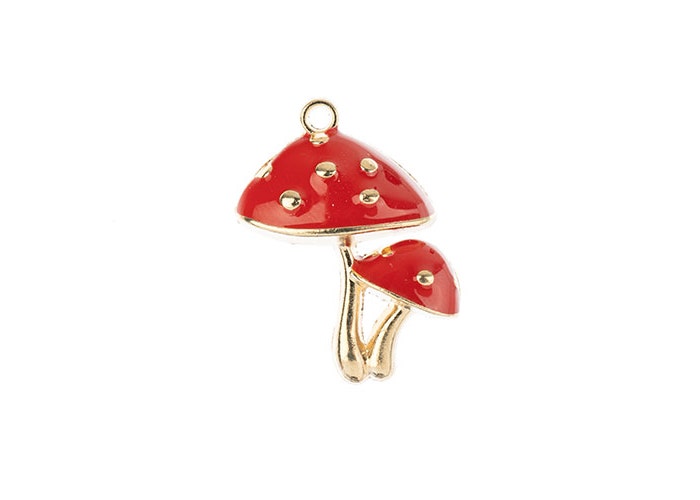 Sweet & Petite Charms 26x21mm Mushrooms 3pc