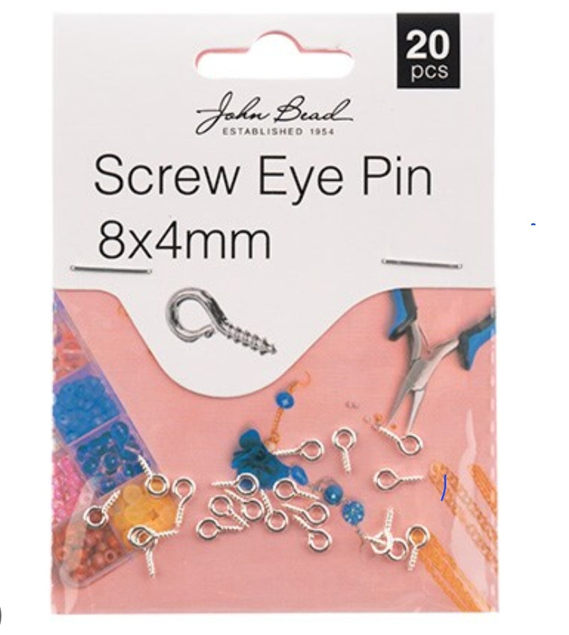Screw Eye Pin approx 8x4mm (Silver)
