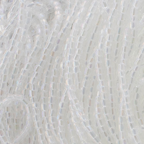 Czech Seed Beads 9/0 3Cut Transparent Crystal Iris Strung