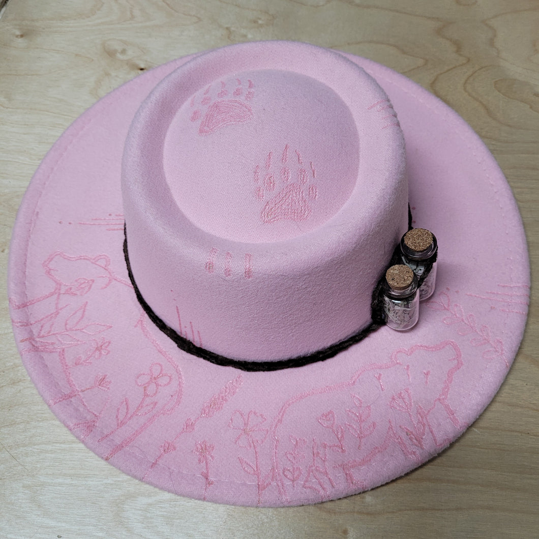 Pink Hat (Floral Bears with Sage)