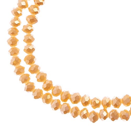 Rondelle 3x4mm Opaque Light Champaign Luster
