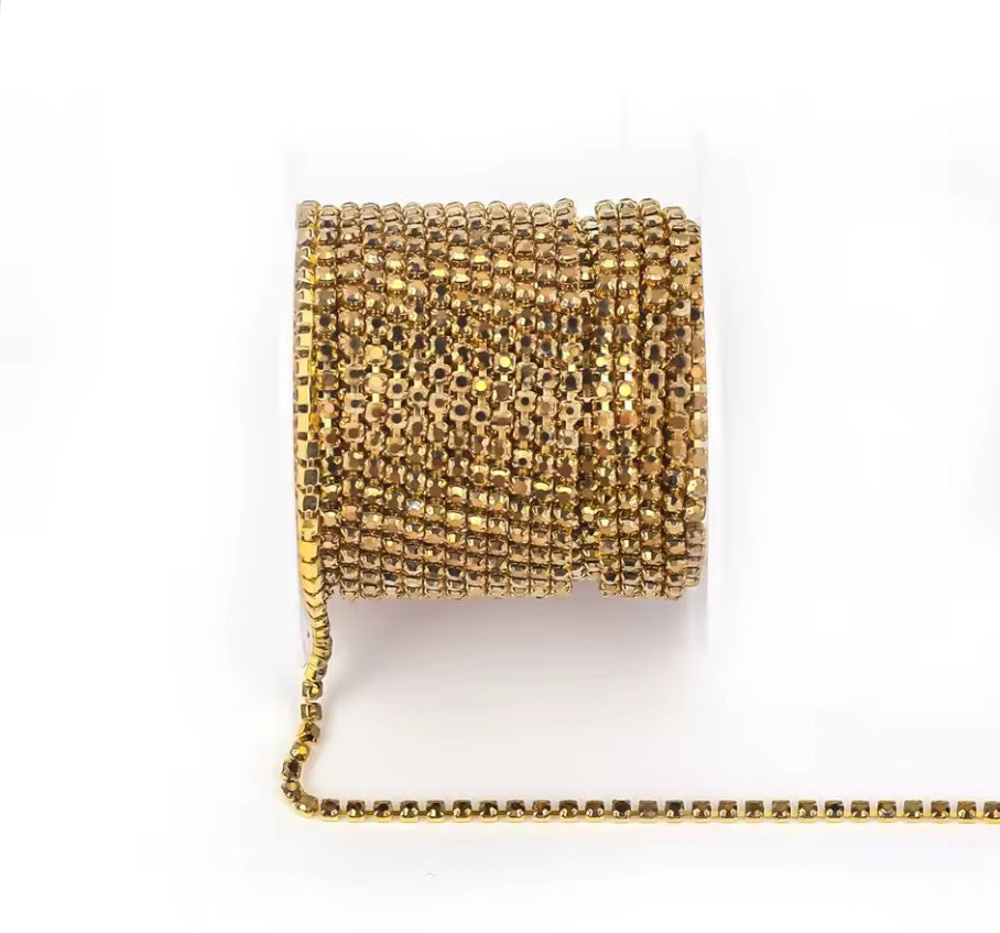 Gold Gold Rhinestone Banding ss6