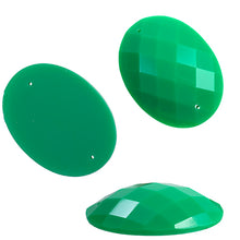 Load image into Gallery viewer, Resin Sew-on Bright Stone 10pc Oval 30x40mm Jungle Green
