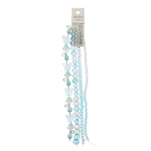 Load image into Gallery viewer, Crystal Lane 7" Bead Strand- Flowers - Aqua Mix Facetted Rondelles, Tulips and Butterflies
