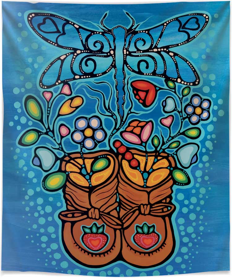 Fleece Blanket - Little Ancestors by Jackie Traverse