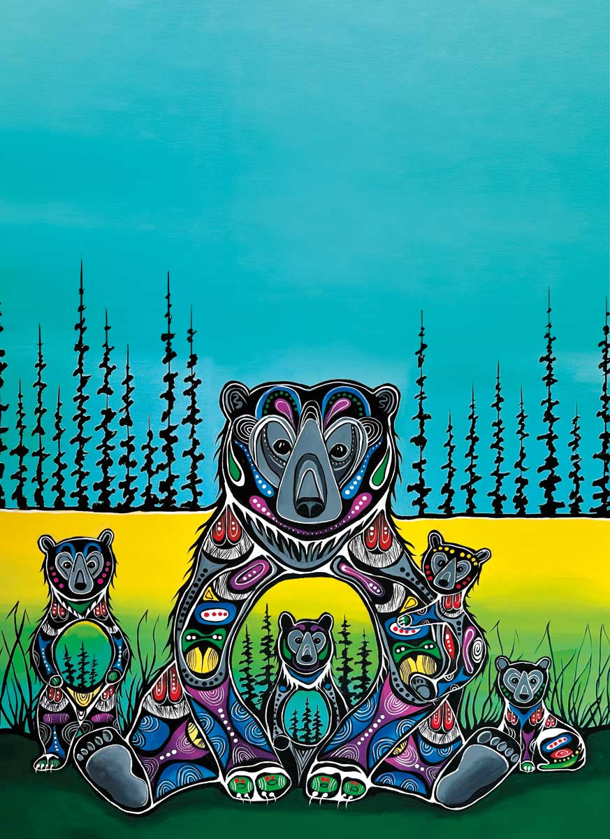 Tea Towel (microfiber) - Bear Medicine by Jessica Somers
