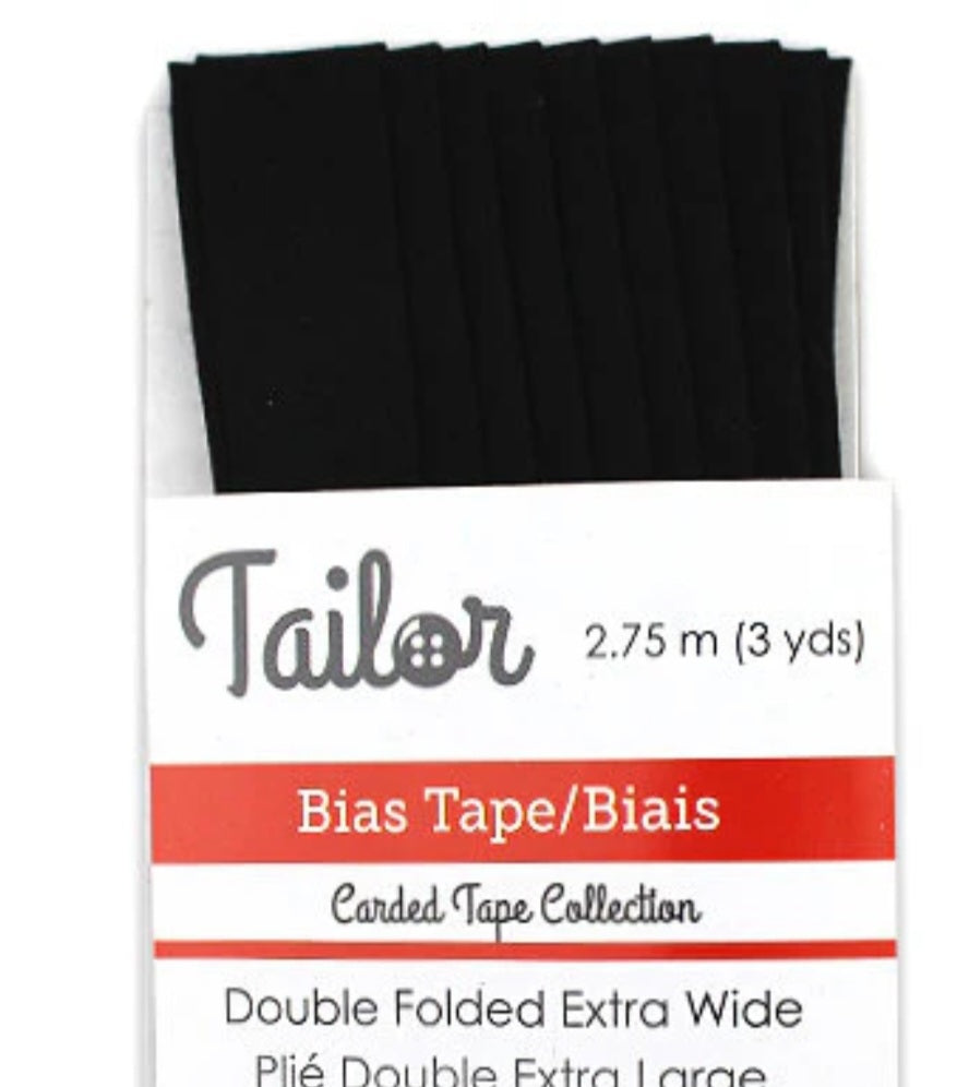 5/8” BIAS TAPE DOUBLE FOLD EXTRA WIDE - Black
