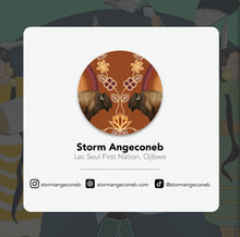 Load image into Gallery viewer, Embossed Metal Magnet - Buffaloes (MashkodeBiizhikina) by Storm Angenconnb
