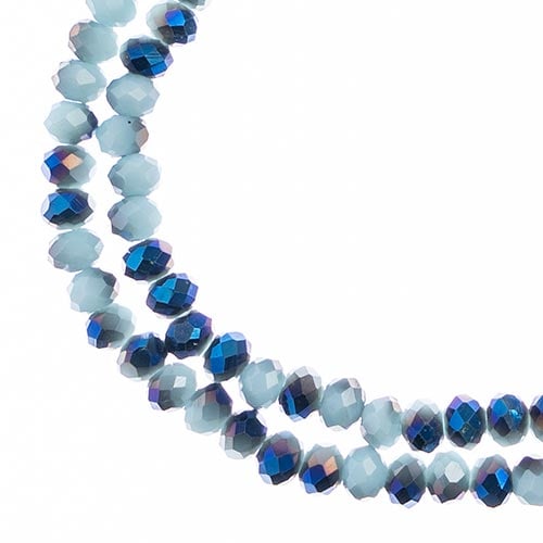 Rondelle 3x4mm Opaque Light Blue with Blue Iris