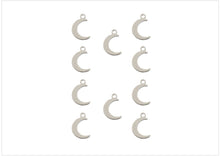 Load image into Gallery viewer, Sweet &amp; Petite Charms 7.5x9.5mm Cresent Moon Silver 5pcs

