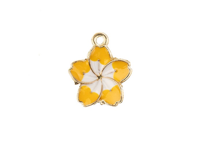 Sweet & Petite Charms 13x16mm Yellow Florwer 8pc