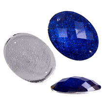 Load image into Gallery viewer, Resin Sew-on Glitter Stone 10p Oval 30x40mm Royal Blue
