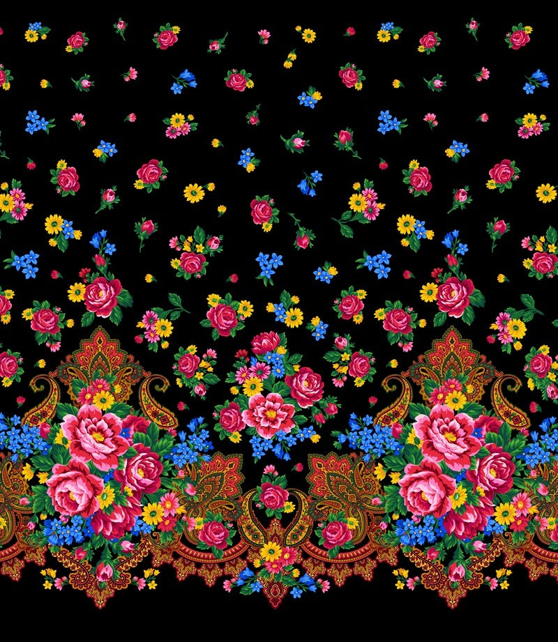 Kokum Scarf 732 Black Cotton