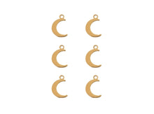 Load image into Gallery viewer, Sweet &amp; Petite Charms 7.5x9.5mm Cresent Moon Gold 6pcs
