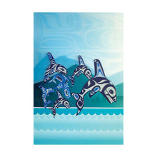 Load image into Gallery viewer, 3D Lenticular Art Card - Orca Family by Paul Windsor
