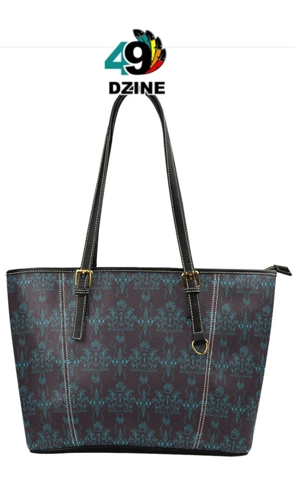 Ledger Bear Leather Tote Bag