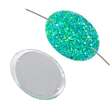 Load image into Gallery viewer, Resin Sew-on Sugar Stone 10pcs Oval 30x40mm Emerald

